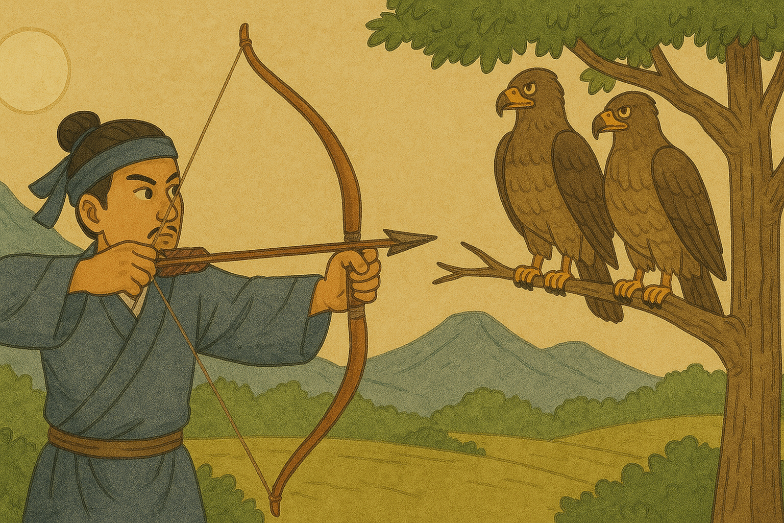 一箭双雕 - One Arrow, Two Hawks