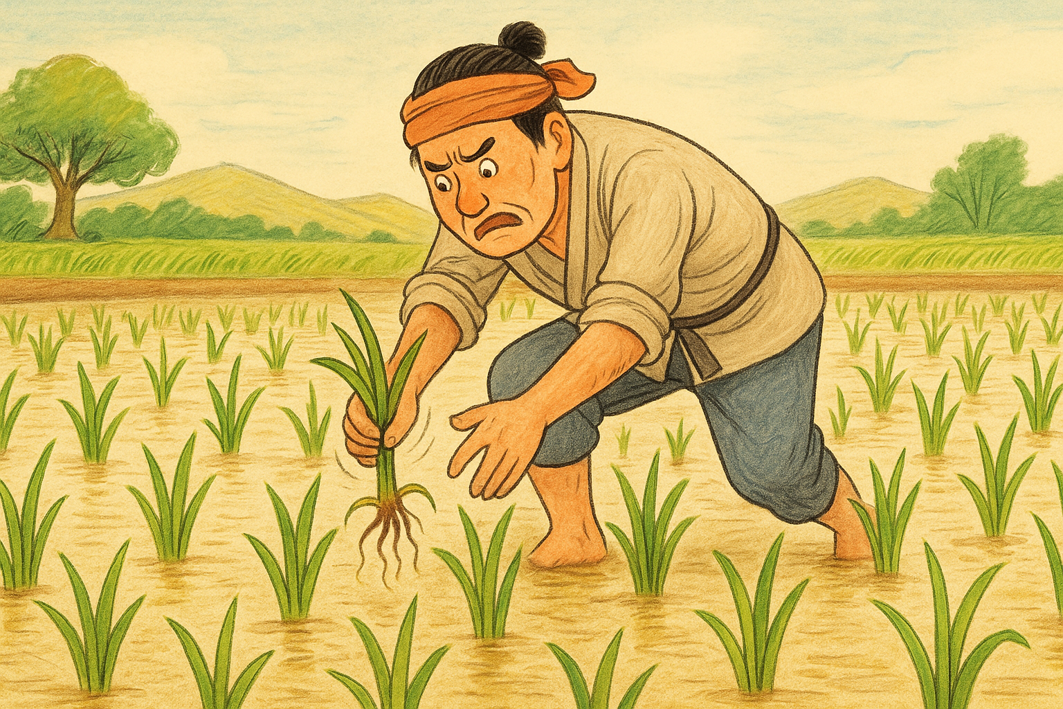拔苗助长 - Pulling Sprouts to Help Them Grow